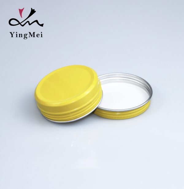 yellow round cosmetic aluminum jar