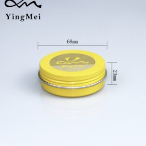 yellow round cosmetic aluminum jar