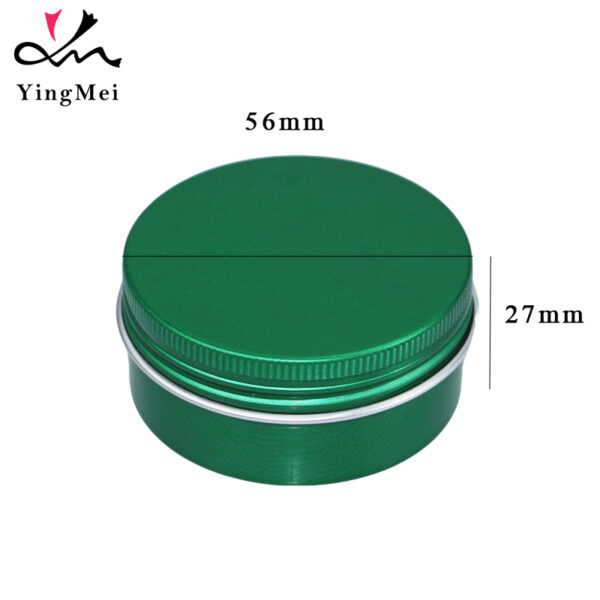 50ml Green Aluminum Cosmetic Jar Eco Empty Tin Can