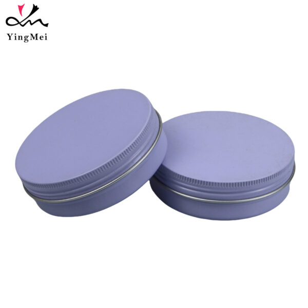 Lavender purple 100ml aluminum Cosmetic jar airtight1