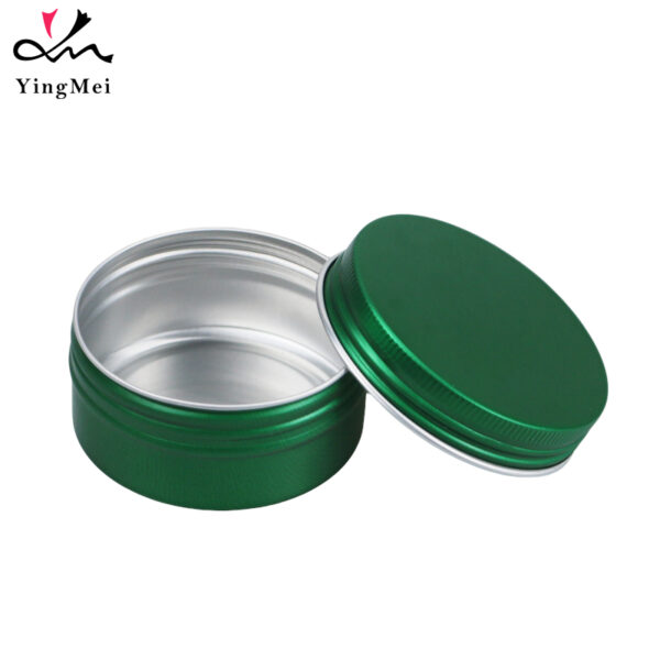 50ml Green Aluminum Cosmetic Jar Eco Empty Tin Can