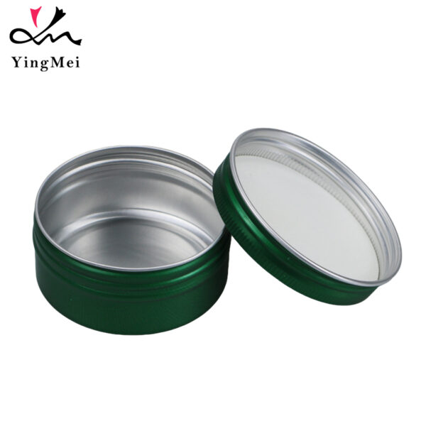 50ml Green Aluminum Cosmetic Jar Eco Empty Tin Can