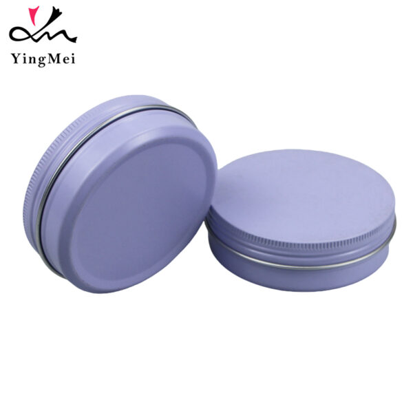 Lavender purple 100ml aluminum Cosmetic jar airtight1