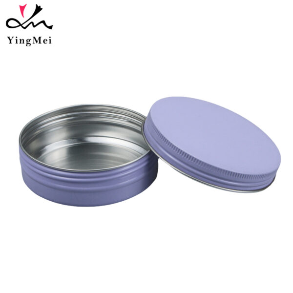 Lavender purple 100ml aluminum Cosmetic jar airtight1