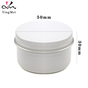 White 50ml Aluminum Can - Screw Seal Cap Airtight Container1
