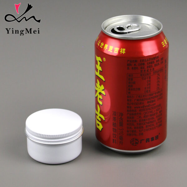 White 50ml Aluminum Can - Screw Seal Cap Airtight Container1