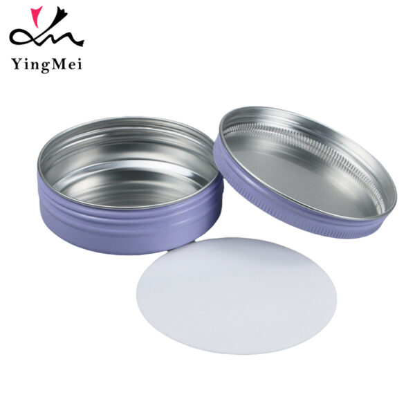 Lavender purple 100ml aluminum Cosmetic jar airtight1