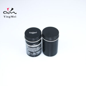 Black printed round aluminum tall cream storage jar 80ml