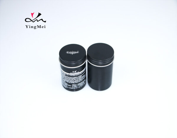 Black printed round aluminum tall cream storage jar 80ml