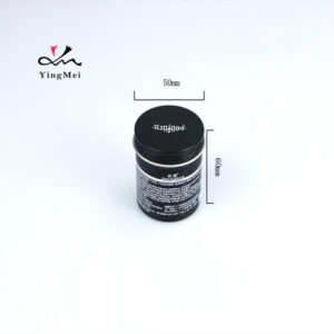 Black printed round aluminum tall cream storage jar 80ml