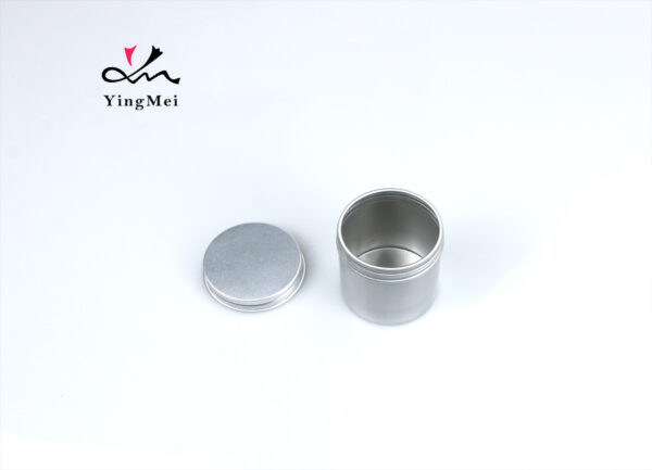 80ml silver round metal aluminum tall cream storage jar