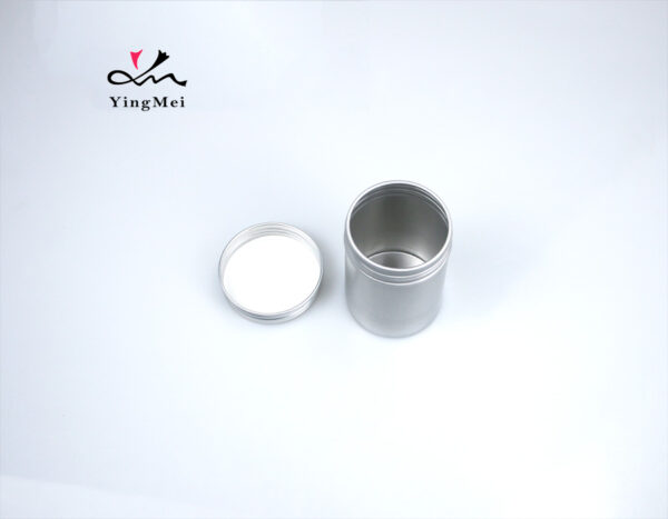 80ml silver round metal aluminum tall cream storage jar