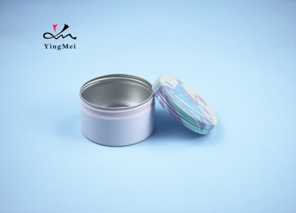 Custom Printed 220ml Powder Blue Round Aluminum Can