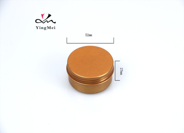 50ml Brown Refillable Aluminum Cosmetic Jar Empty Container