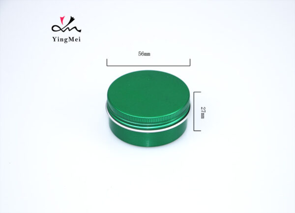 50ml Green Aluminum Cosmetic Jar Eco Empty Tin Can