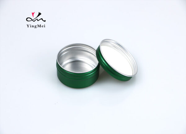 50ml Green Aluminum Cosmetic Jar Eco Empty Tin Can