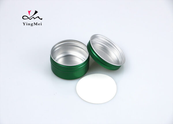50ml Green Aluminum Cosmetic Jar Eco Empty Tin Can