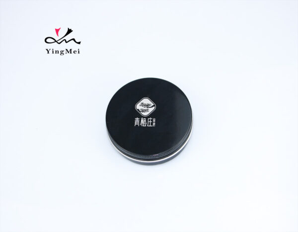 Black 100g Screen Printed Aluminum Tea Tin Airtight