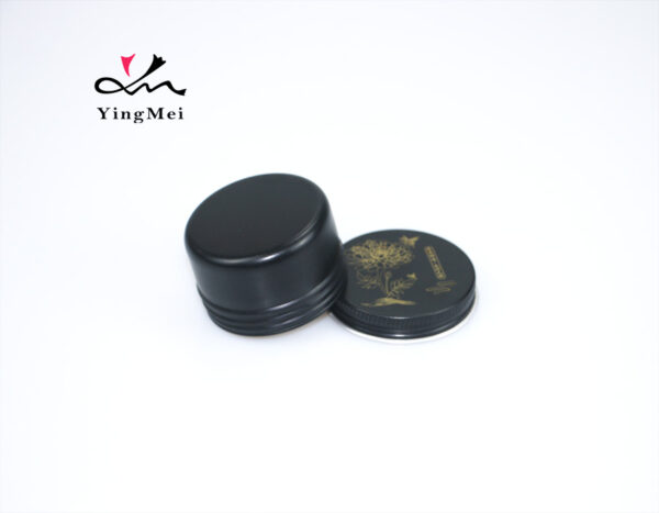 Black 50ml 1.7oz Aluminum Jar with Laser Design & Sealed Cap