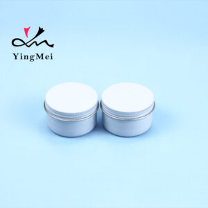 White 50ml Aluminum Can - Screw Seal Cap Airtight Container