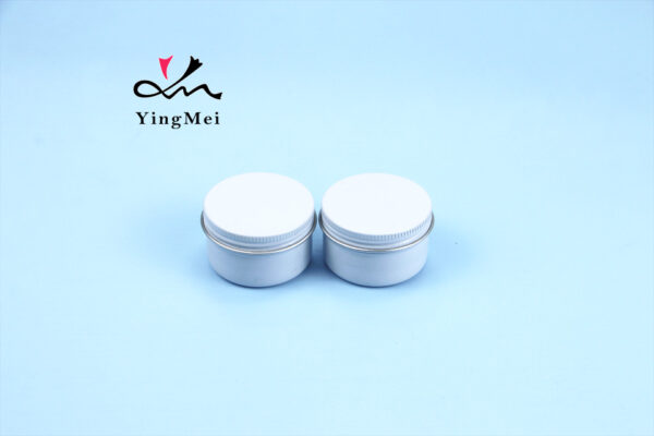 White 50ml Aluminum Can - Screw Seal Cap Airtight Container