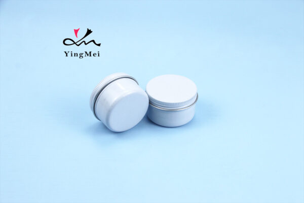 White 50ml Aluminum Can - Screw Seal Cap Airtight Container