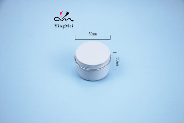 White 50ml Aluminum Can - Screw Seal Cap Airtight Container