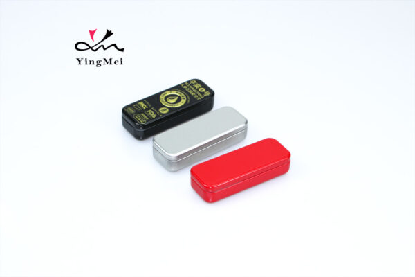 Rectangular embossed sliding cover tin candy box