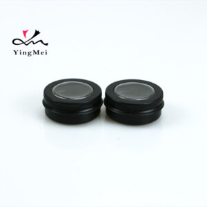 15ml Black Embossed Aluminium Tin Can with Clear Window