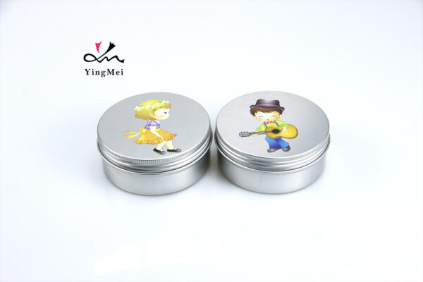 Cartoon Print 250ml Aluminum Can Silver Custom Container
