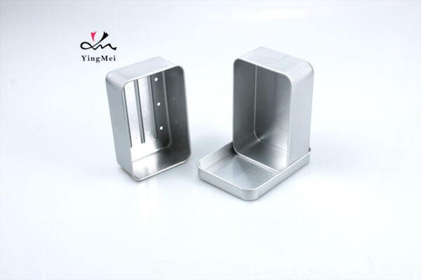 130ml Silver Square Aluminum Soap Dish with Drain Basket