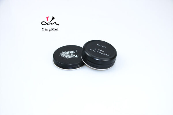 60ml Black Custom Screen Print Aluminum Cosmetic Jar