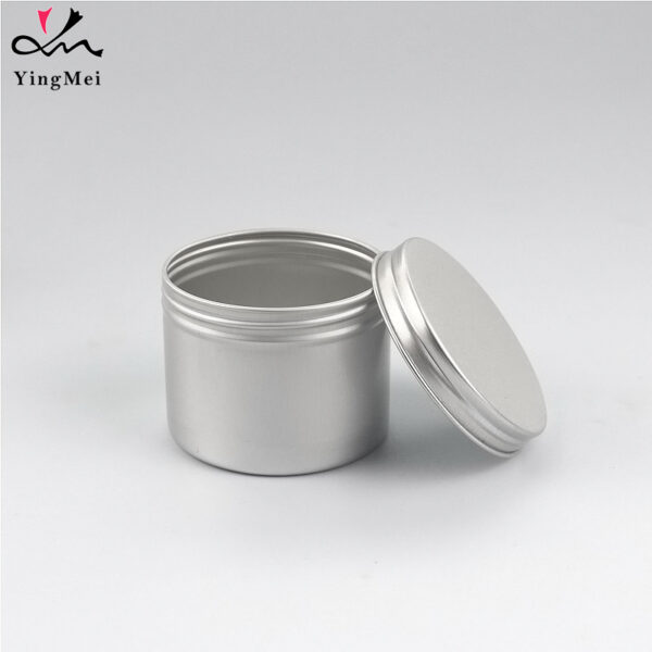 100ml silver aluminum jar cream storage can with screw cap