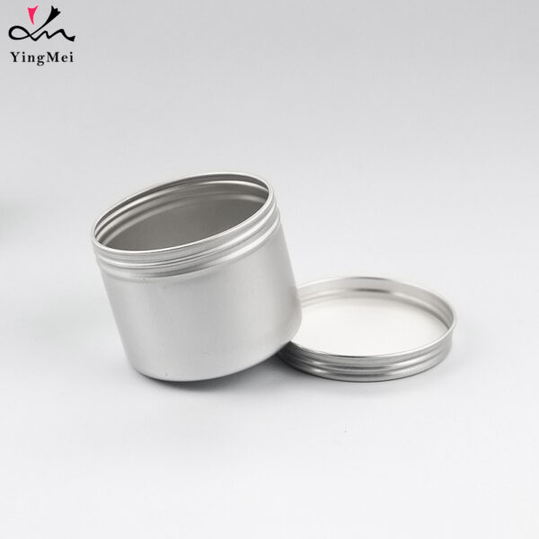 100ml silver aluminum jar cream storage can with screw cap