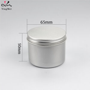 100ml silver aluminum jar cream storage can with screw cap