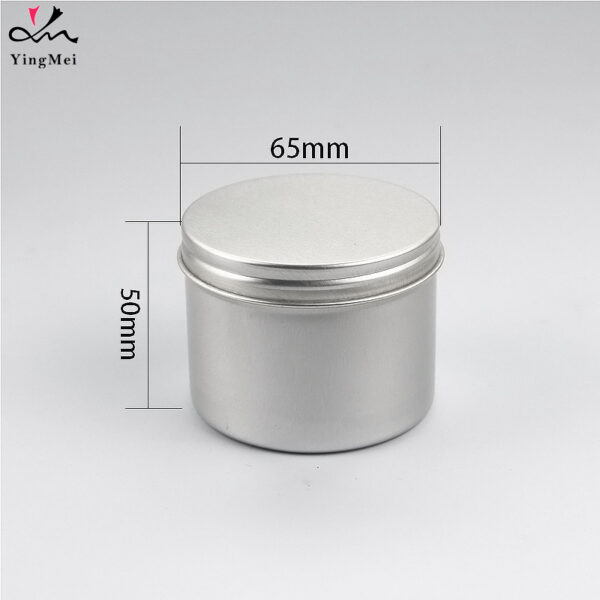 100ml silver aluminum jar cream storage can with screw cap