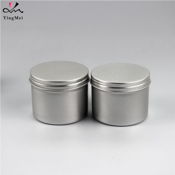 100ml silver aluminum jar cream storage can with screw cap