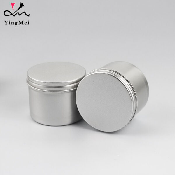 100ml silver aluminum jar cream storage can with screw cap