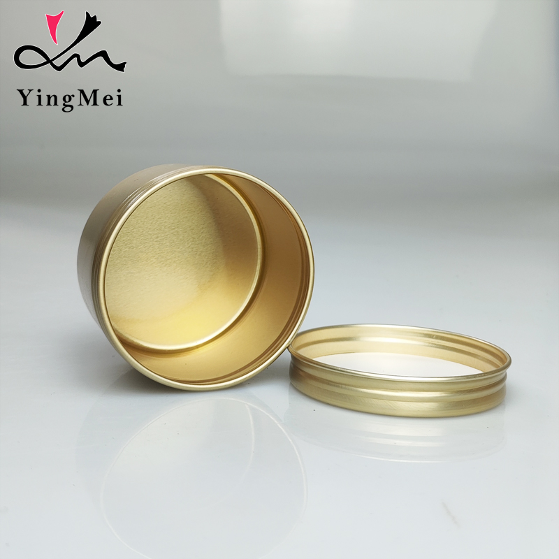 60ml Gold Screw Lid Metal Box - Leakproof Cosmetic Storage