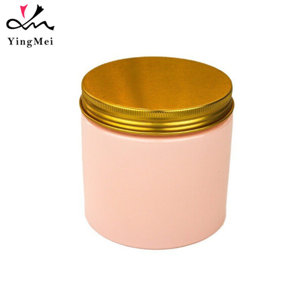 350ml pink empty PET plastic jar with aluminum seal cap