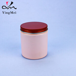 250ml elegant pink PET plastic jar with red aluminum cap