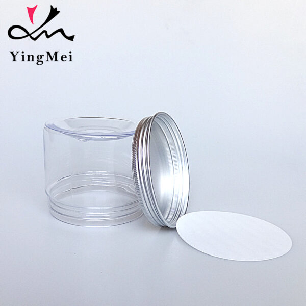 280ml clear empty PET plastic Jar with silver Aluminum Cap