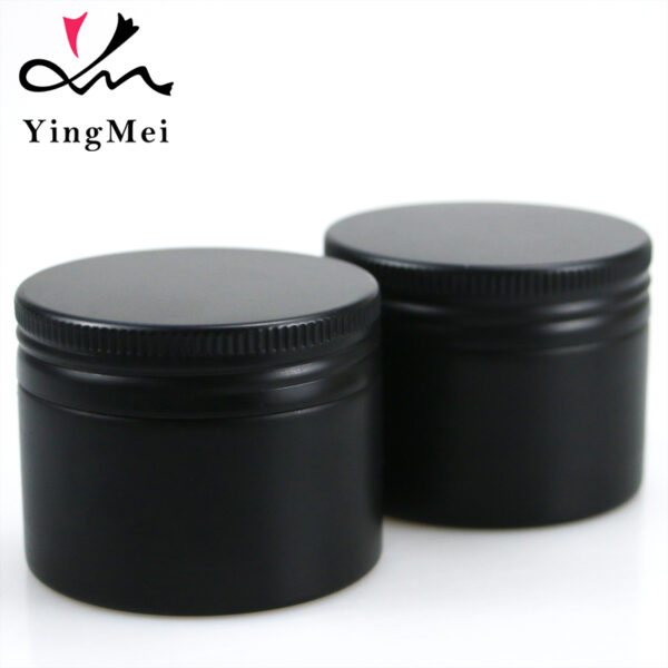 60ml matte black embossed aluminium can with screw-on seal