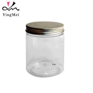600ml refillable clear PET plastic can with aluminum cap