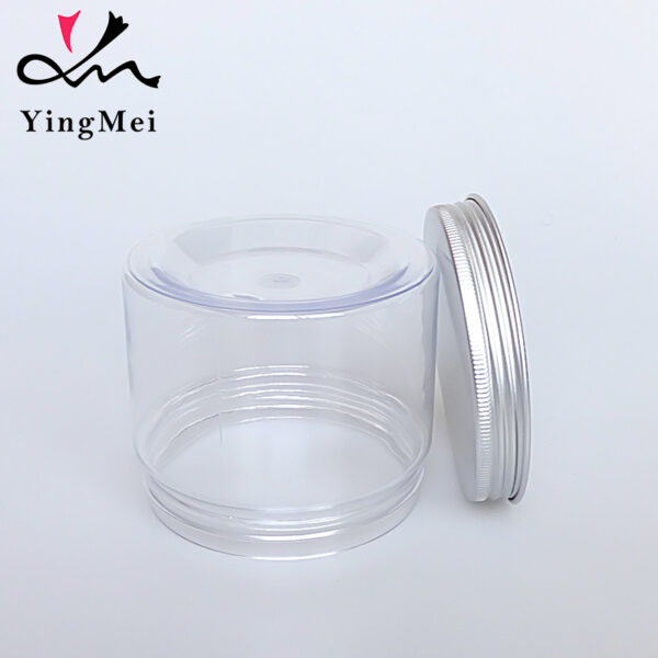 280ml clear empty PET plastic Jar with silver Aluminum Cap