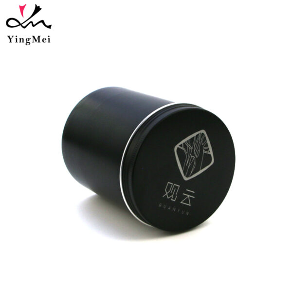 500ml custom black laser pattern aluminum tea coffee can