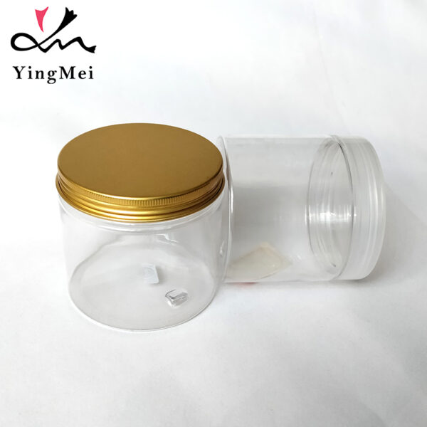 350ml transparent PET plastic bottle with aluminum cap