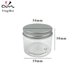50ml Refillable empty clear pet plastic jar sealed jar