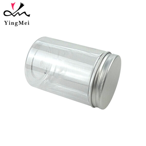 180ml clear PET plastic jar with aluminum lid airtight seal