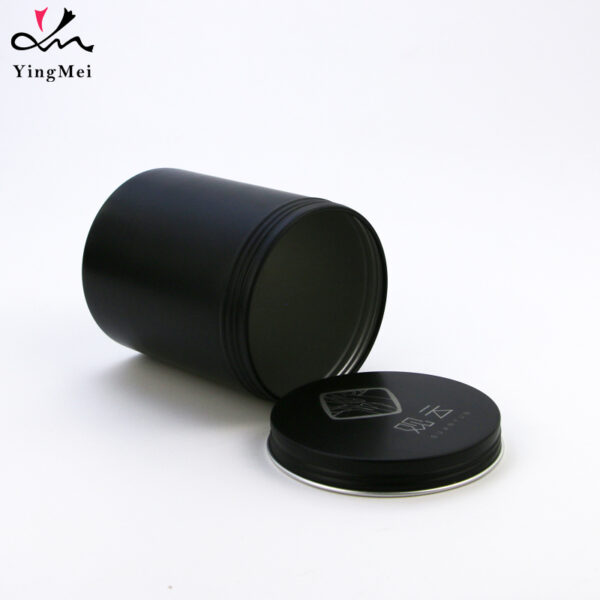 500ml custom black laser pattern aluminum tea coffee can